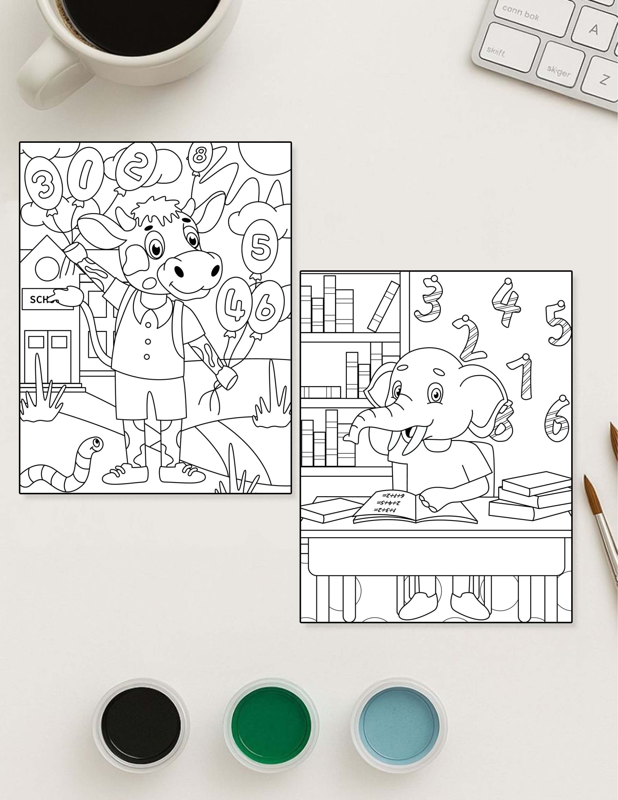 Animals - Math-Loving Animals - 30 Coloring Pages - Image 3