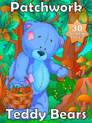 Animals - Patchwork Teddy Bears - 30 Coloring Pages