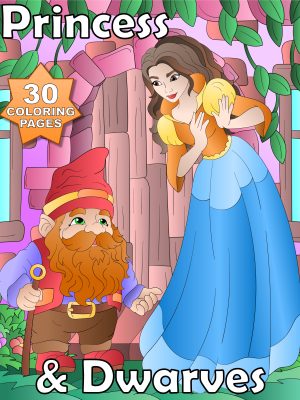 Story - Princess & Dwarves - 30 Coloring Pages