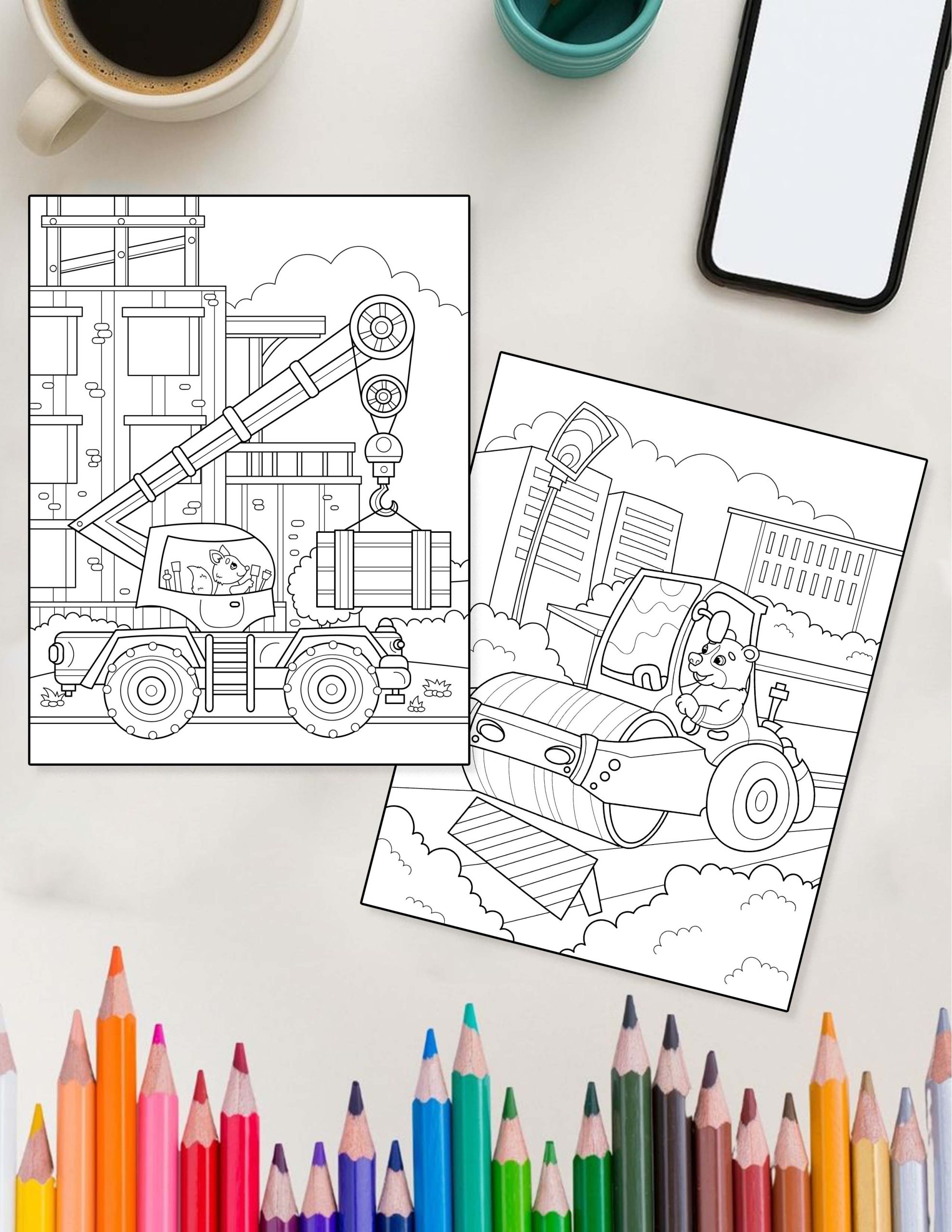 Vehicles - Animal Drivers - 30 Coloring Pages - Image 4