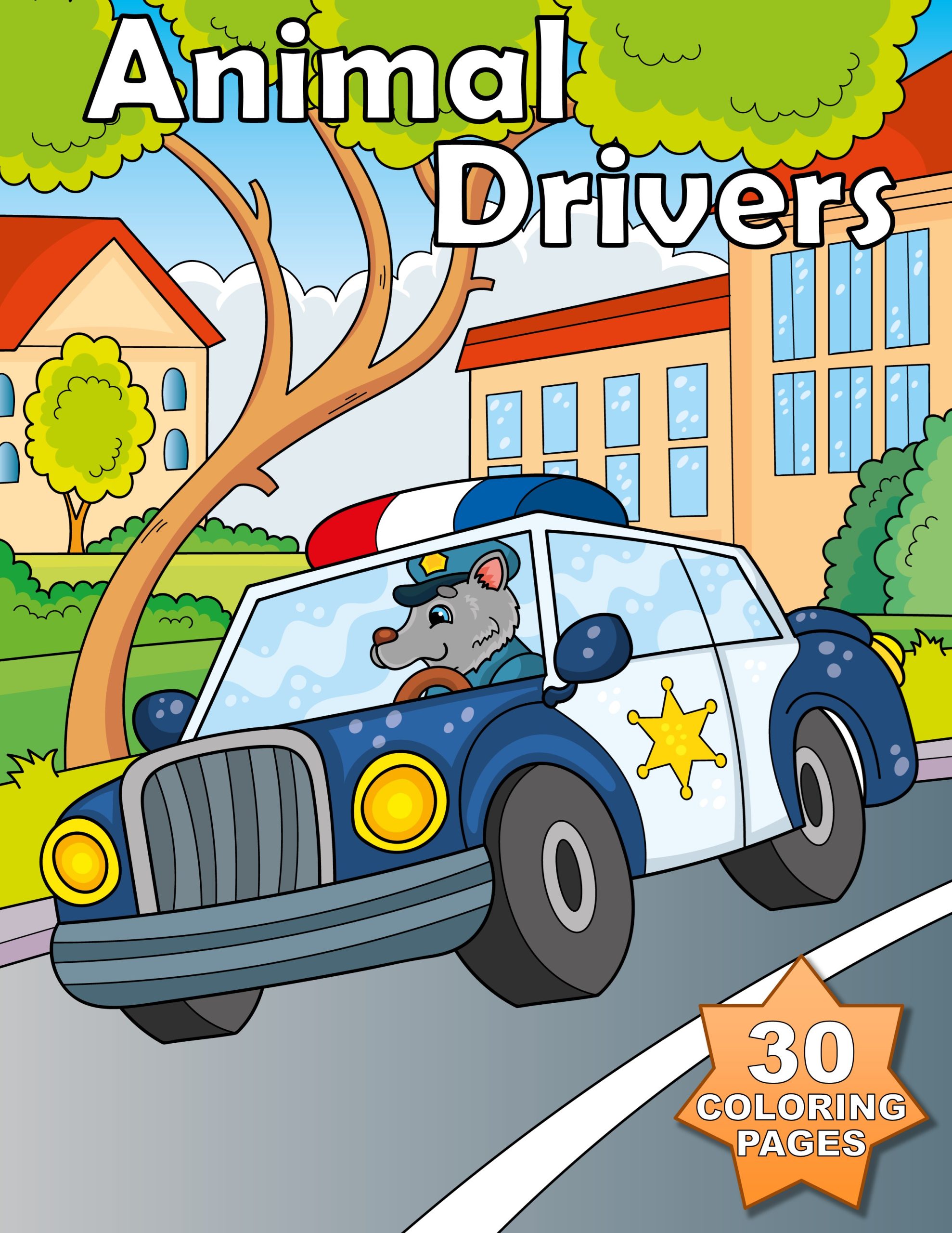 Vehicles - Animal Drivers - 30 Coloring Pages