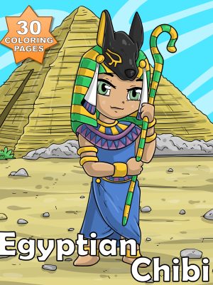 Chibi - Egyptian Chibi – 30 Hand-Drawn Cute Pharaohs, Gods & Pyramids to Color